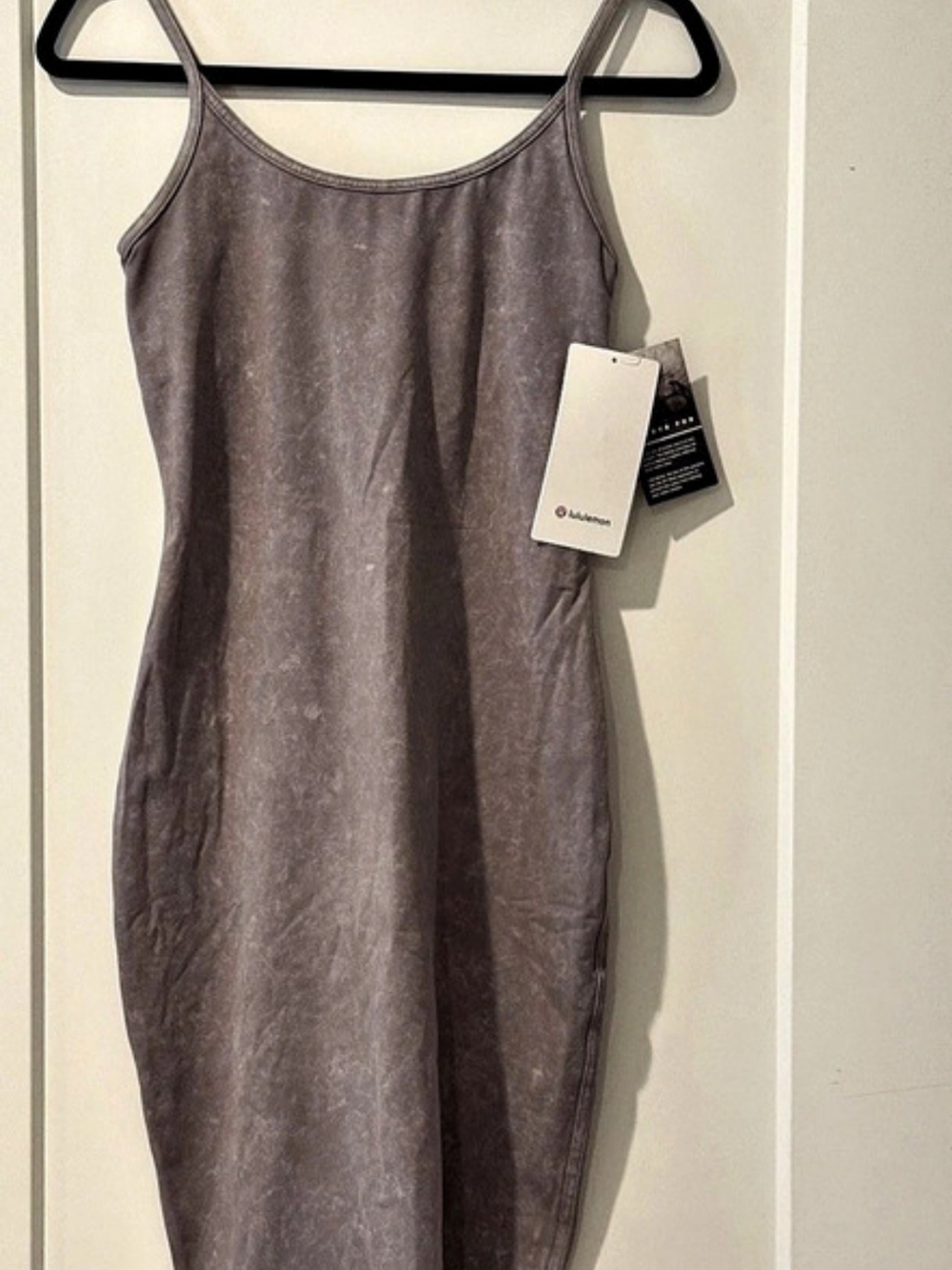 Lululemon NWT Inner Glow Dress Washed Half Moon Gray Shelf Bra Size 6